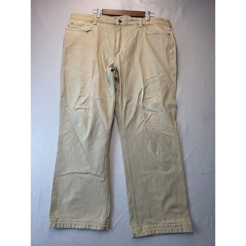 Duluth Trading Co Flex Fire Hose Work Pants Mens 42x30 Khaki Tan Straight Leg